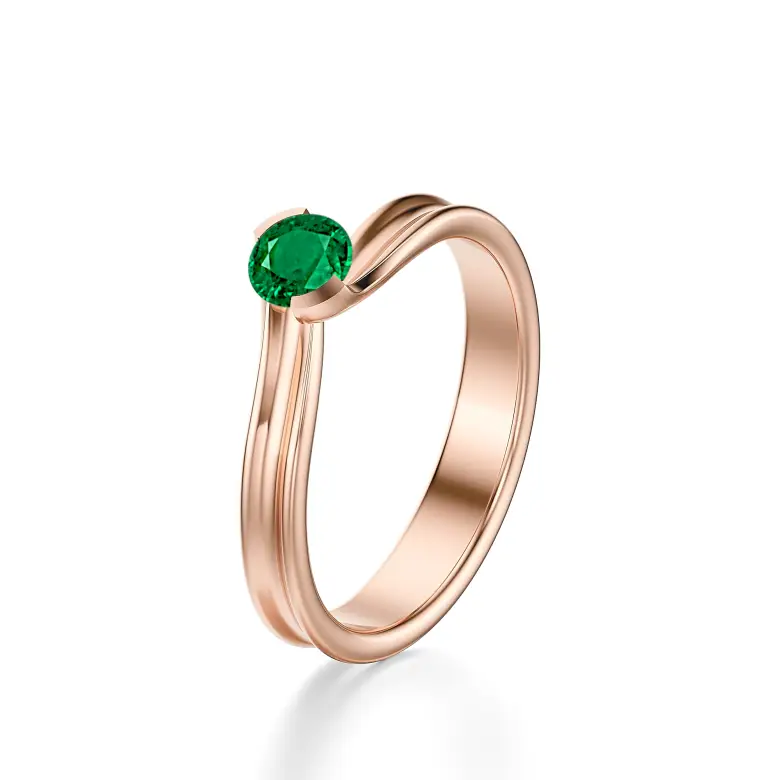 Pierścionek z różowego złota ze szmaragdem AJPZ_064